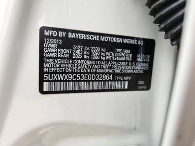 Вид 2014 BMW X3 XDRIVE28I, угол 12