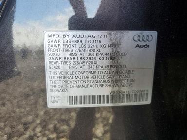 Вид 2012 AUDI Q7 PRESTIGE, угол 13
