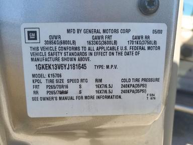 2000 GMC YUKON view, angle 13