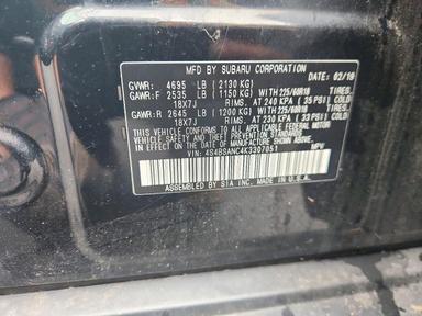 Vue de 2019 SUBARU OUTBACK 2.5I LIMITED, angle 13