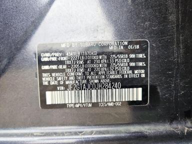 Vue de 2018 SUBARU CROSSTREK LIMITED, angle 13
