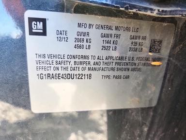 Vue de 2013 CHEVROLET VOLT, angle 12
