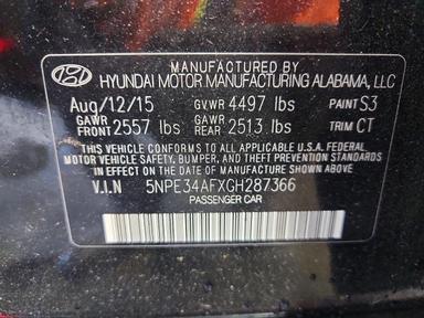 Vedere 2016 HYUNDAI SONATA SPORT, unghi 12