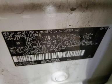 Vue de 2013 TOYOTA RAV4 LIMITED, angle 13