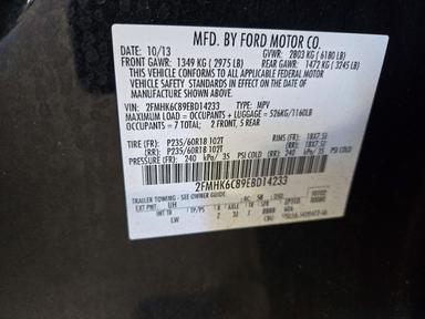 Vedere 2014 FORD FLEX SEL, unghi 13
