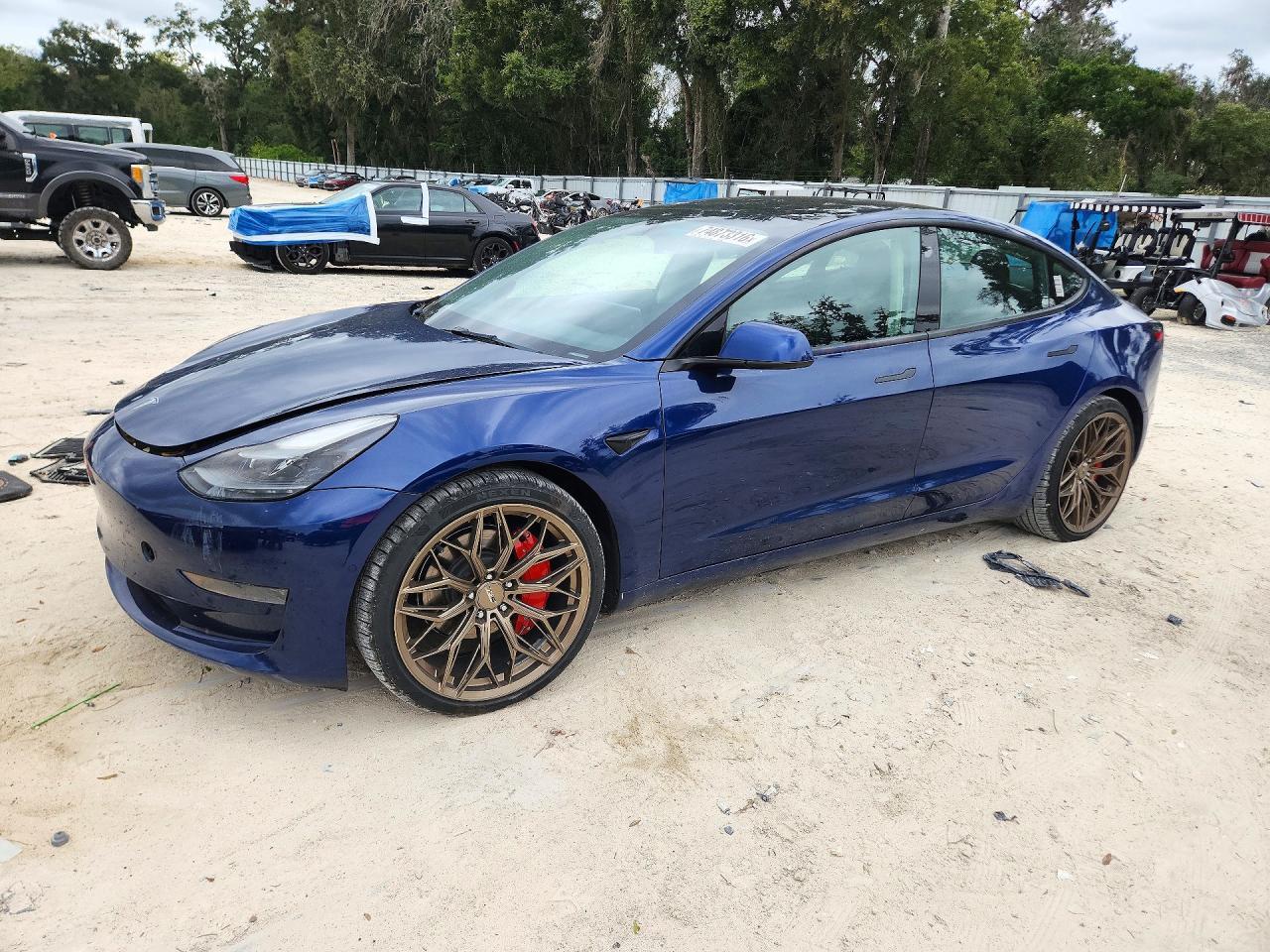 Вид 2022 TESLA MODEL 3, угол 1