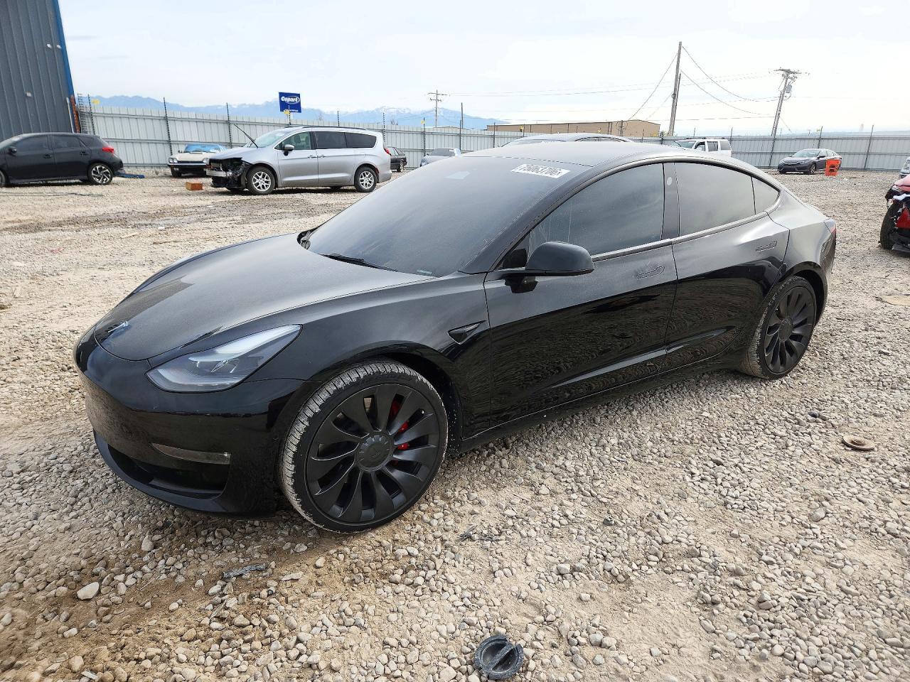Вид 2022 TESLA MODEL 3, угол 1